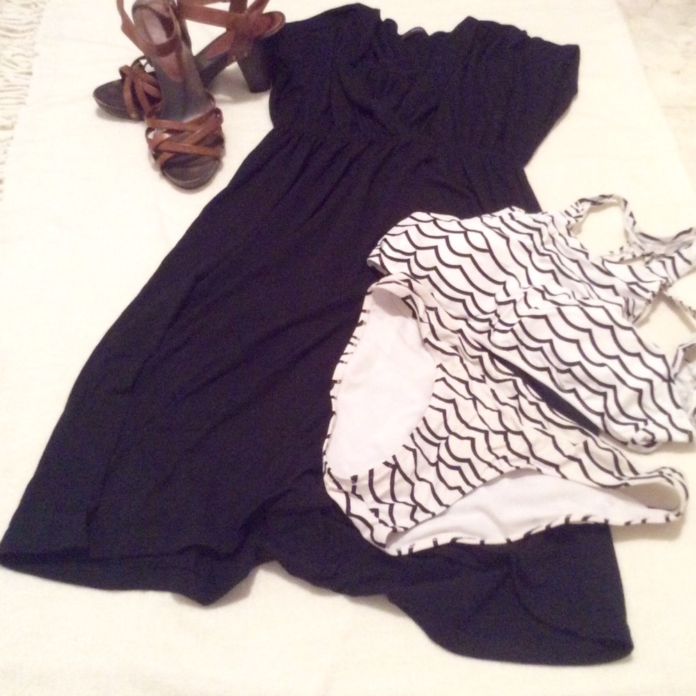 Black stretch dress - great cover up